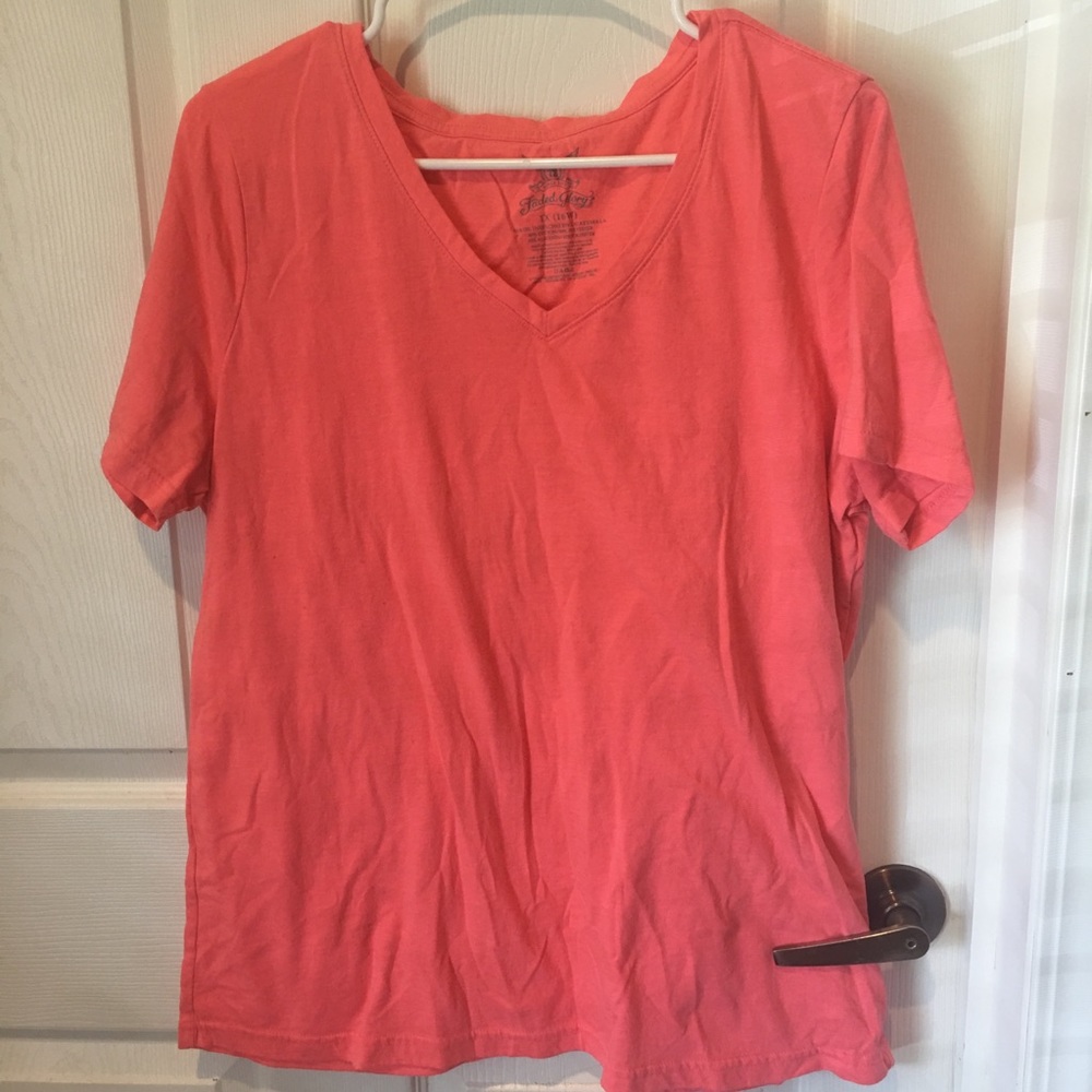 Peach faded glory V-neck Tee shirt